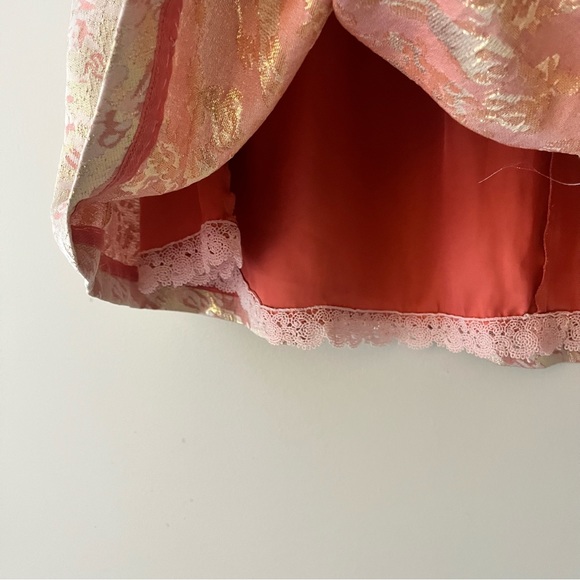 Anthropologie Moulinette Soeurs Sugarplum Pink and Gold Brocade Skirt Size 8 - Picture 9 of 11
